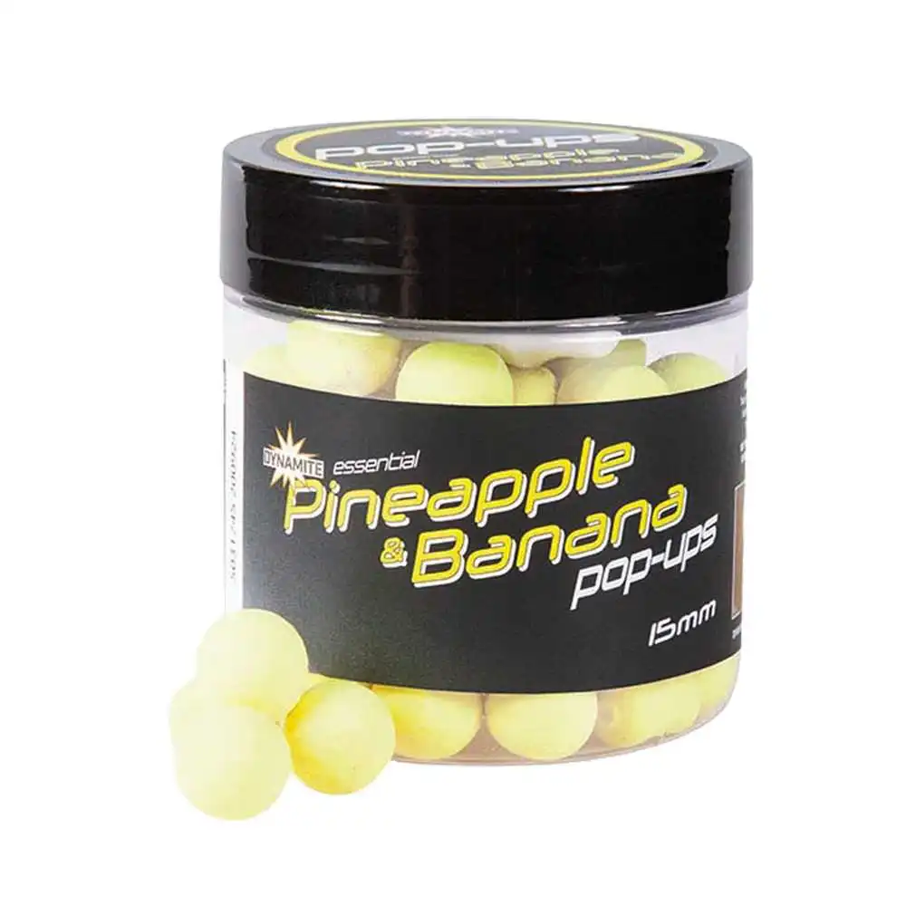 Dynamite Baits Fluro Pop-Ups Pineapple & Banana Yellow 15mm 78g 3 Dynamite Baits Fluro Pop-Ups Pineapple & Banana Yellow 15mm 78g