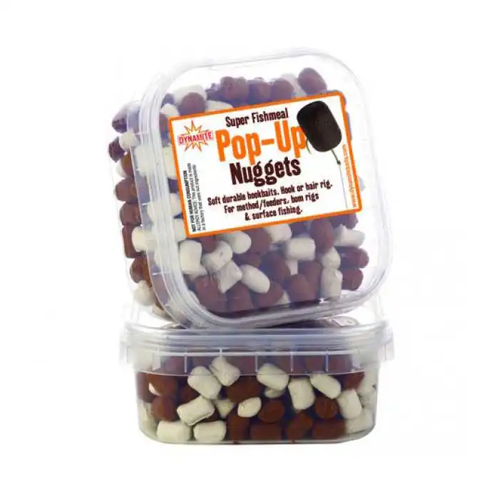 Dynamite Baits Super Fishmeal Nuggets Pop Ups White & Brown 3 Dynamite Baits Super Fishmeal Nuggets Pop Ups White & Brown